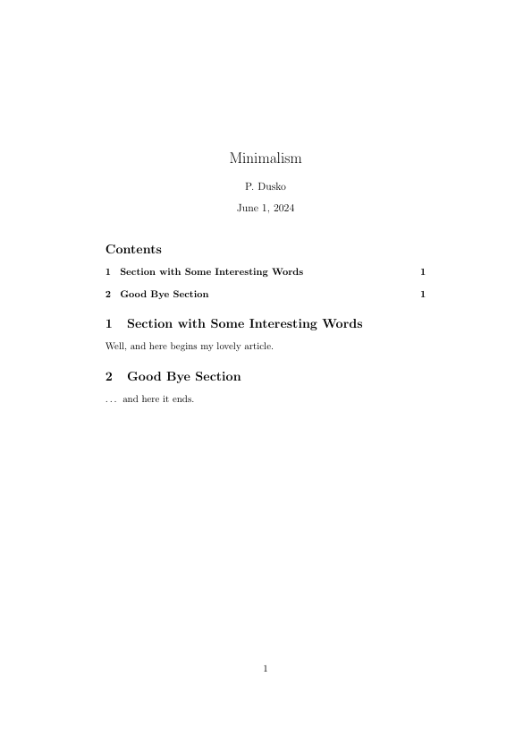 Slightly more than minimal LaTeX file